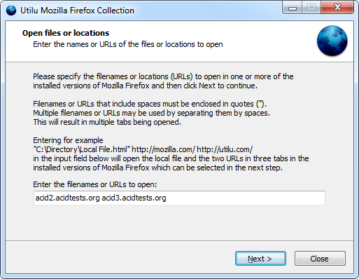 Utilu Mozilla Firefox Collection: Открытые файлы или места